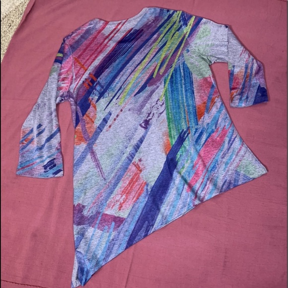 🔵 Spring/Summer Shirt, Purple brushed Jess & Jane, 3/4 sleeve , tunic, Easter - Picture 5 of 16